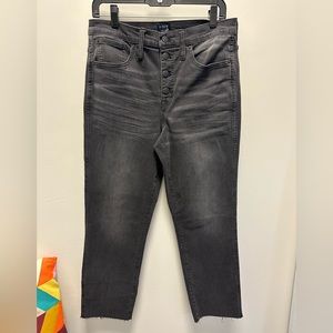 NWT J. Crew black high rise vintage straight button jeans size 30